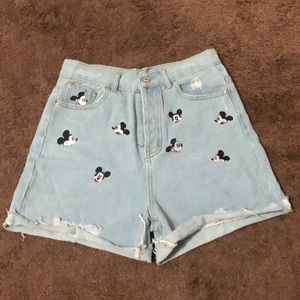 Mickey Mouse high waisted shorts.